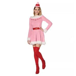 Spirit Halloween Adult Jovie Pink Dress Costume Elf Holiday Halloween Size M